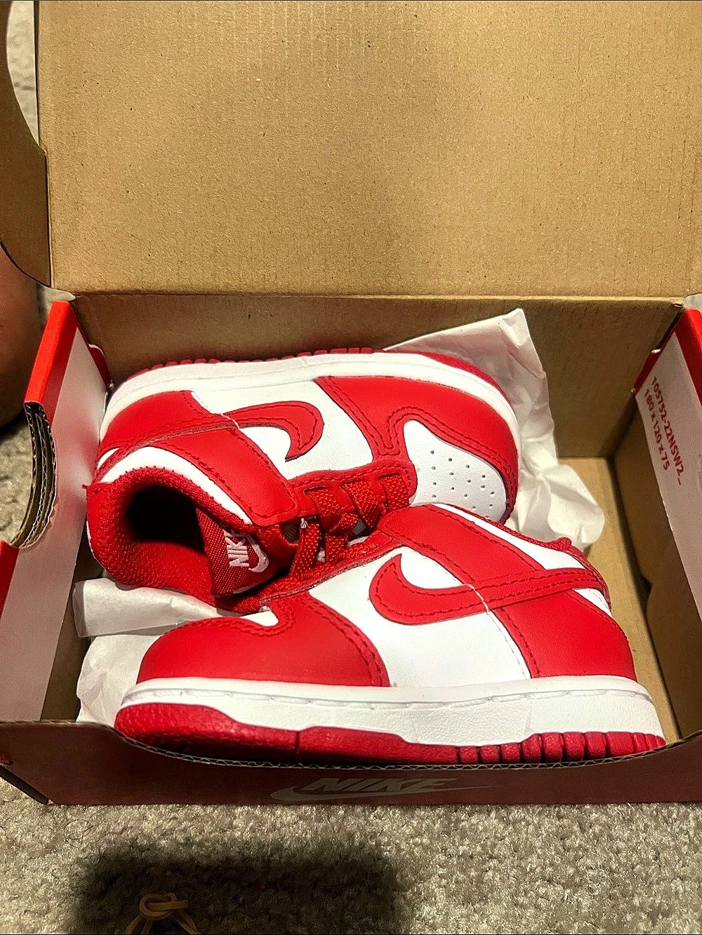Nike Dunk Low Toddler (University Red) ) Red & White Sneakers
